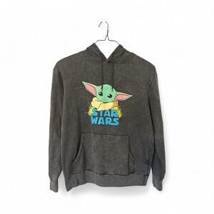 Star Wars Charcoal Hoodie with Baby Yoda Design